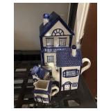 Cookie jar, teapot, cream  and sugar