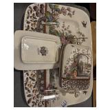Four piece English transfer ware Hill pottery,