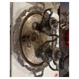 Four piece poole Lancaster rose tray,