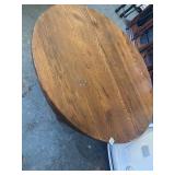Large round oak coffee table
