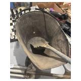 Galvanized coal bucket and small ash shovel, good