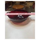 Vintage anchor hoding serving bowl royal Ruby