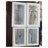 Four unframed Ben Hampton art prints, two sizes