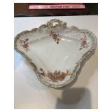 Antique European porcelain dish or handle serving