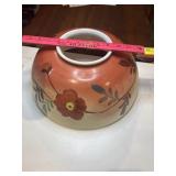 Large vintage handpainted glass lampshade, floral