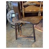 Nice primitive wooden stitching horse, harness
