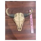 Replica resin steer skull wall decor piece