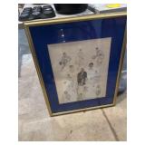 Drawing of Coach Adolph Rupp and players, matted