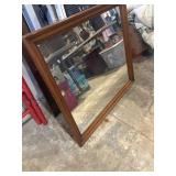 Large Mirror in red oak frame 36 x 32