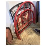 Big, heavy metal mirror, and twin size metal bed