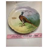 Antique artist signed porcelain gamebird cabinet