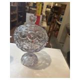Vintage clear glass ï¿½moon and starsï¿½ lidded