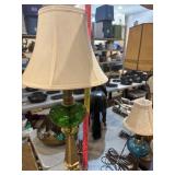Nice heavy vintage green glass electric table