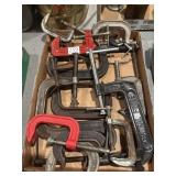 Box lot several C clamps, most USA made
