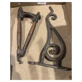 2 antique Wood and metal wall mount lantern