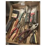 Box lot, tools, pliers, screwdrivers, etc.