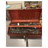 Vintage Belknap handheld toolbox with contents