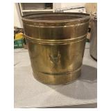 Small Brass trashcan with eagle figure