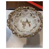 Antique ornate porcelain master bowl, heavy