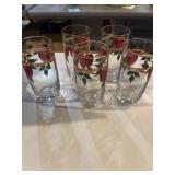 5 Blue Ridge southern potteries apple glasses, 10