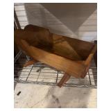 Vintage handmade wooden rocking doll cradle