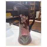 Repaired vintage handpainted, amethyst glass