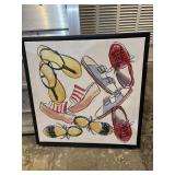 Drawing of shoes on canvas 12x12