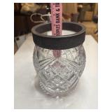 Antique pressed glass bowl or vase with silver