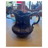 Antique Victorian cobalt blue pottery water