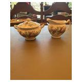 Vintage Cream pitcher and matching lidded sugar