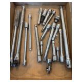 Large lot of breaker bars and extension tools,