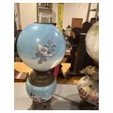 Antique gone with the wind parlor lamp, double