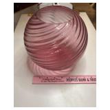Murano style pink swirled glass globe