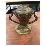 Antique brass gimbaled oil lamp, mariner,