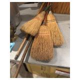2 vintage wooden walking sticks and 3 small straw