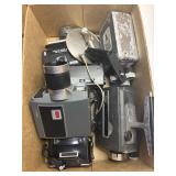 6 Vintage cameras, miscellaneous accessories,