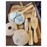 Vintage celluloid dresser and vanity set, some