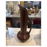 Vintage MCM Brown ceramic Ewer royal Haeger USA,