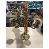 Vintage solid brass five arm candelabra
