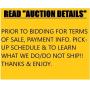PLEASE READ AUCTION DETAILS PRIOR TO BIDDING