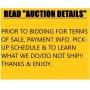 READ AUCTION DETAILS PRIOR TO BIDDING