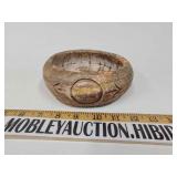 Vintage Comanche Texas pottery marbled bowl dish