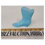 Fenton blue  glass shoe