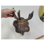 Cast iron moose head possible coat rack
