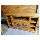 Oak entertainment center for corner or wall