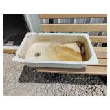 Old porcelain farmhouse sink