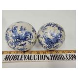 Vintage Chinese crackled porcelain balls 3-in