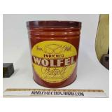 Vintage Wolfel pretzel large tin