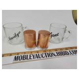 Vintage coffee cups and salt and pepper shaker