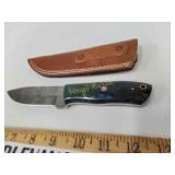 Damascus knife with sheath